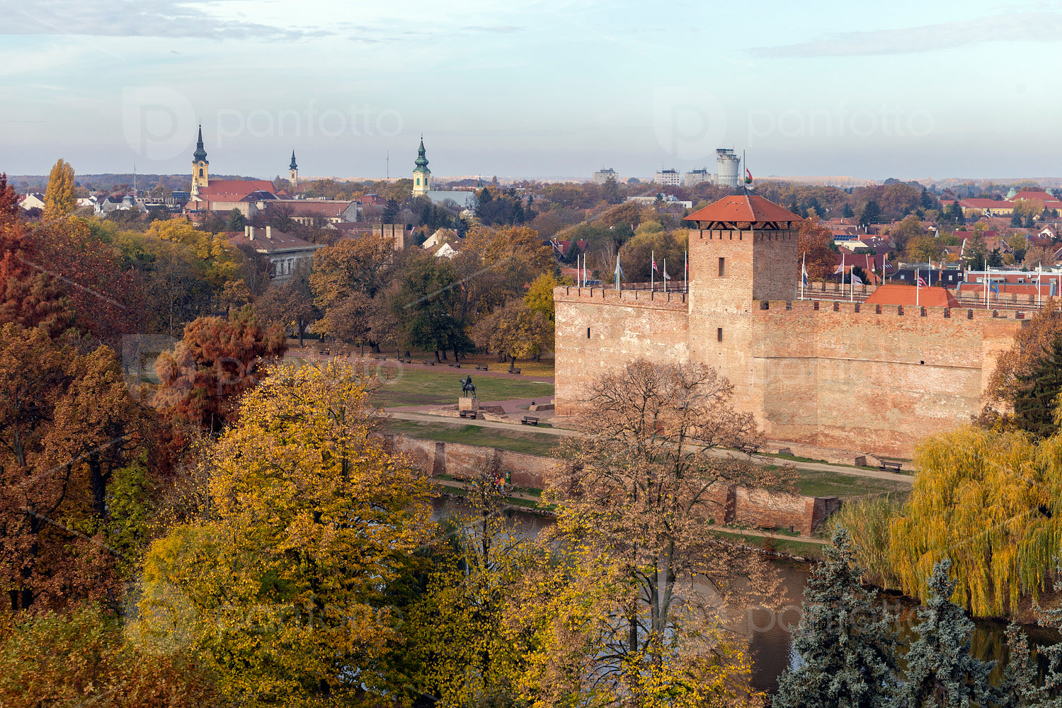 Gyula Castle in Gyula on an autumn day