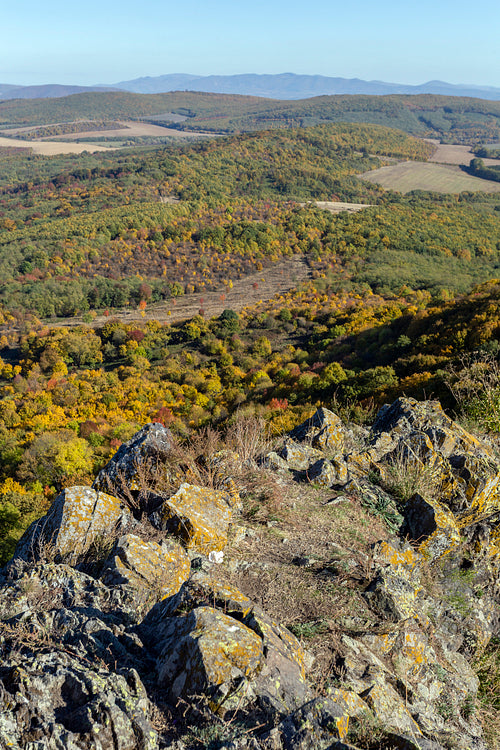 Cserhát mountains view from the castle of Szanda