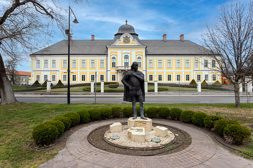 Statue of Antal Grassalkovich in front of the Grassalkovich Palace in Hatvan
