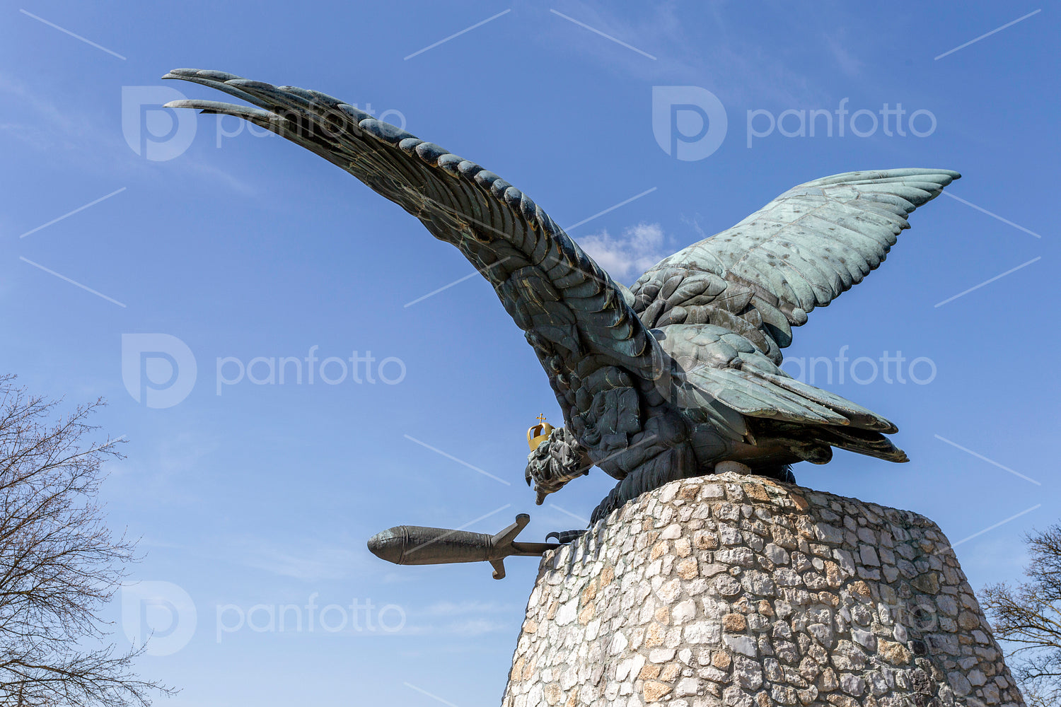 The Turul monument in Tatabánya.