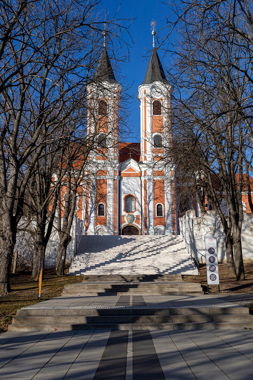 Facade of the Basilica of Mariagyud in Hungary