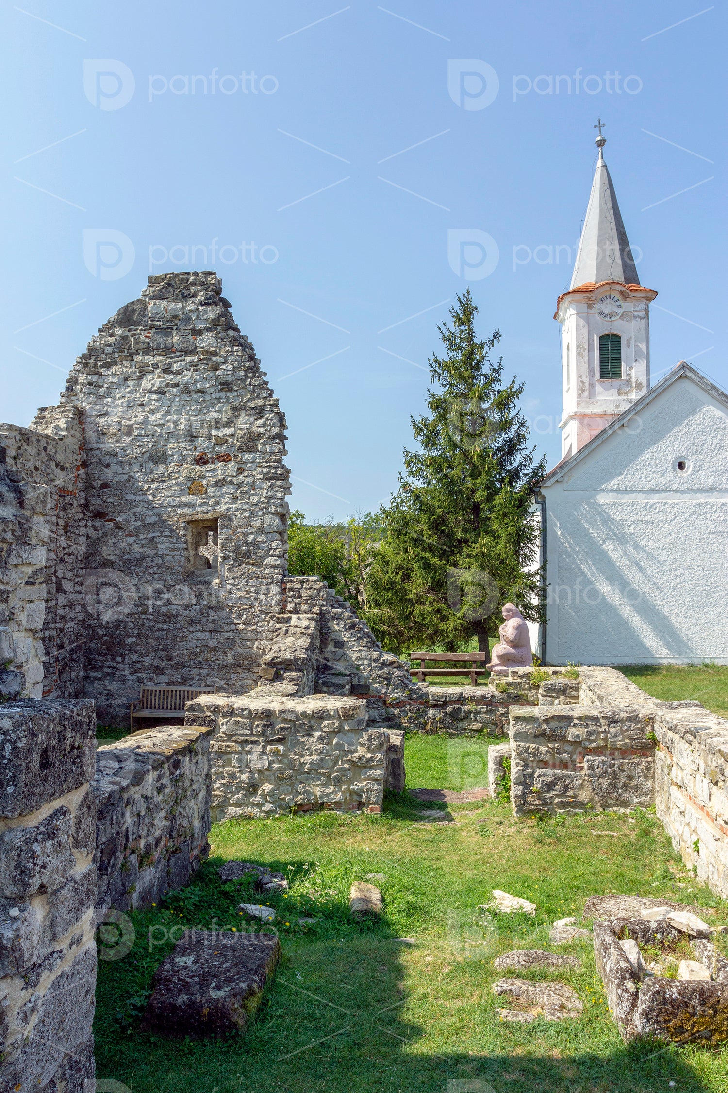 Ruin of a medieval church in Dörgicse