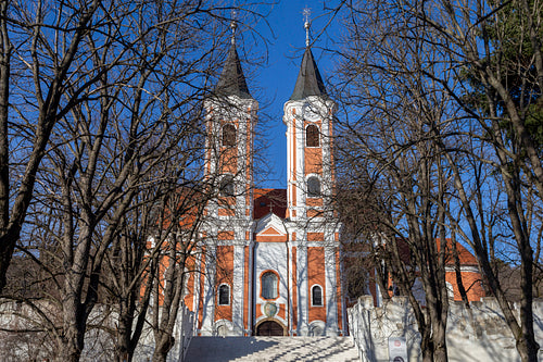 Facade of the Basilica of Mariagyud in Hungary