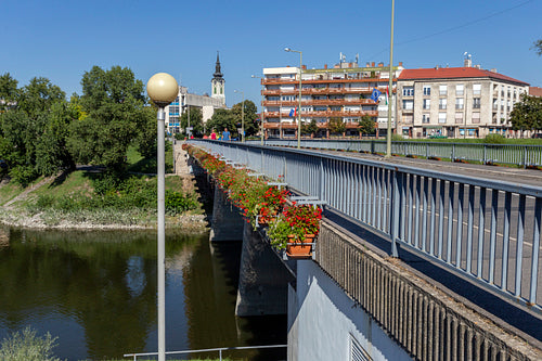 Petofi bridge on the Sugovica river in Baja, Hungary