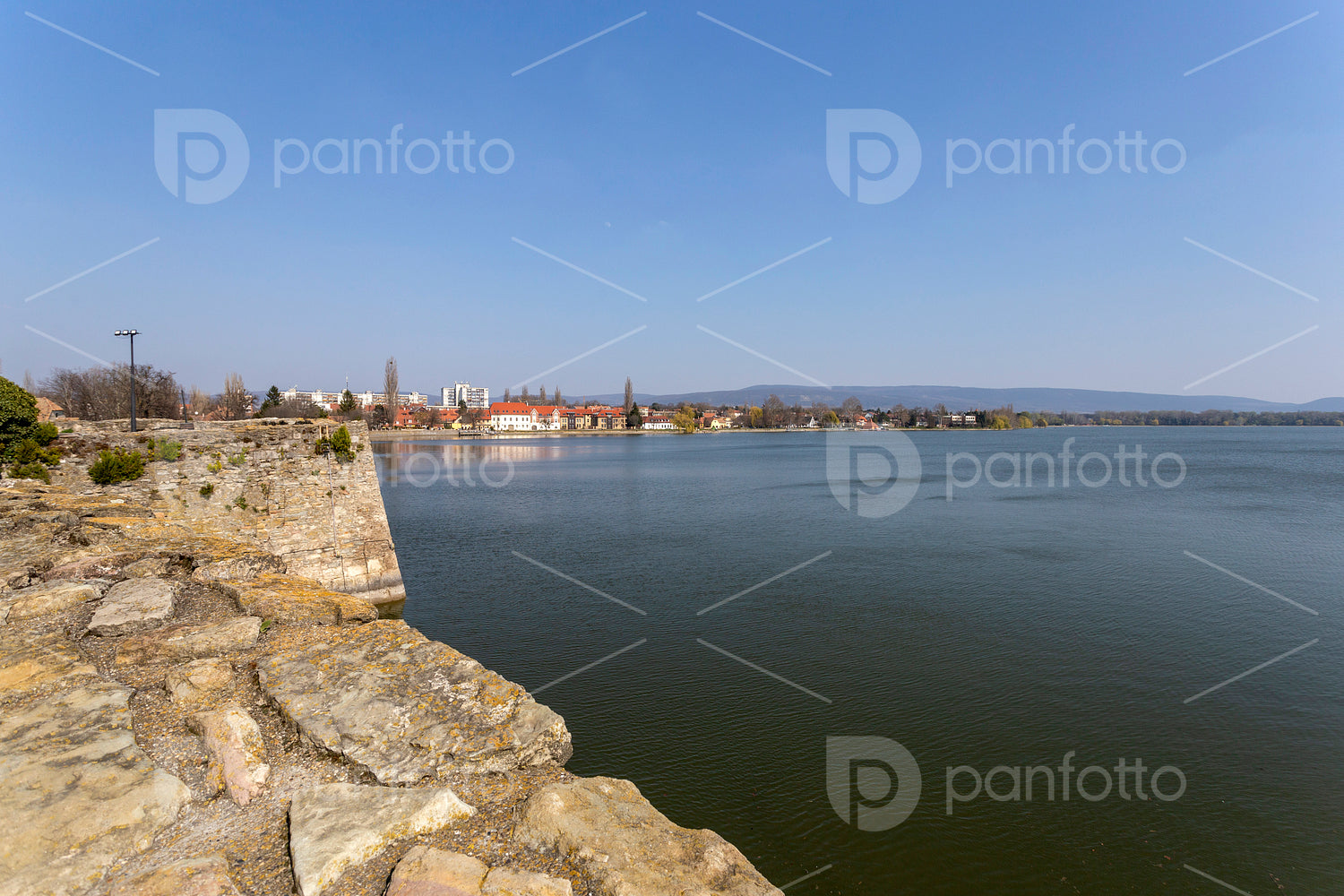The old lake in Tata on a spring day.
