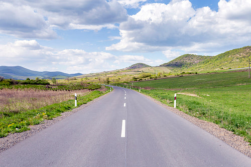 Empty road in the Zemplén