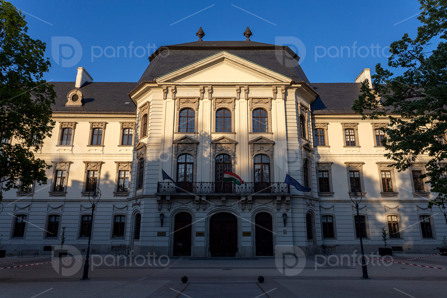 Entrance of the Esterhazy University in Eger, Hungary.