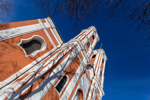 Facade of the Basilica of Mariagyud in Hungary