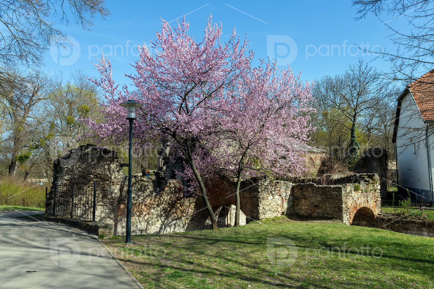 Artificial ruins at the English garden in Tata