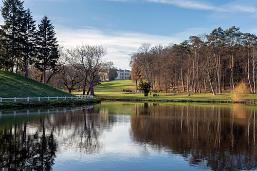 Lake at the Károlyi Castle in Füzérradvány