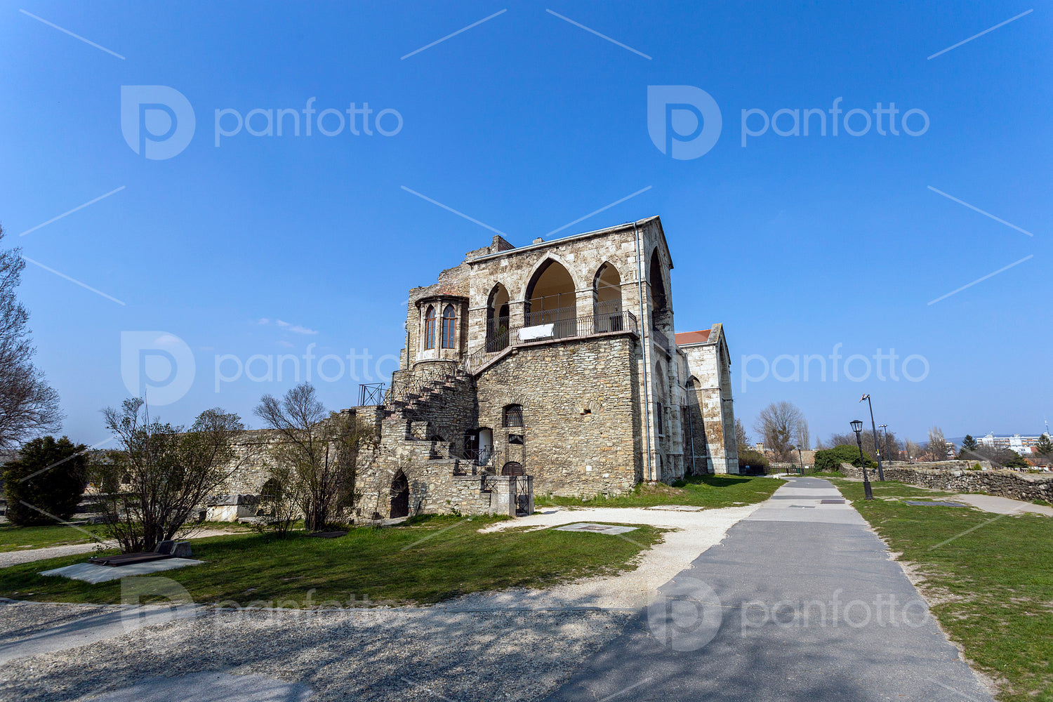 The castle of Tata on a sunny spring day