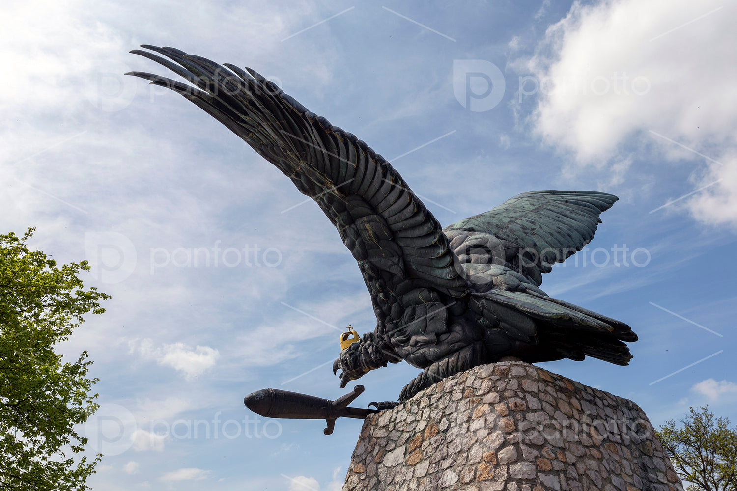 The Turul monument in Tatabánya.