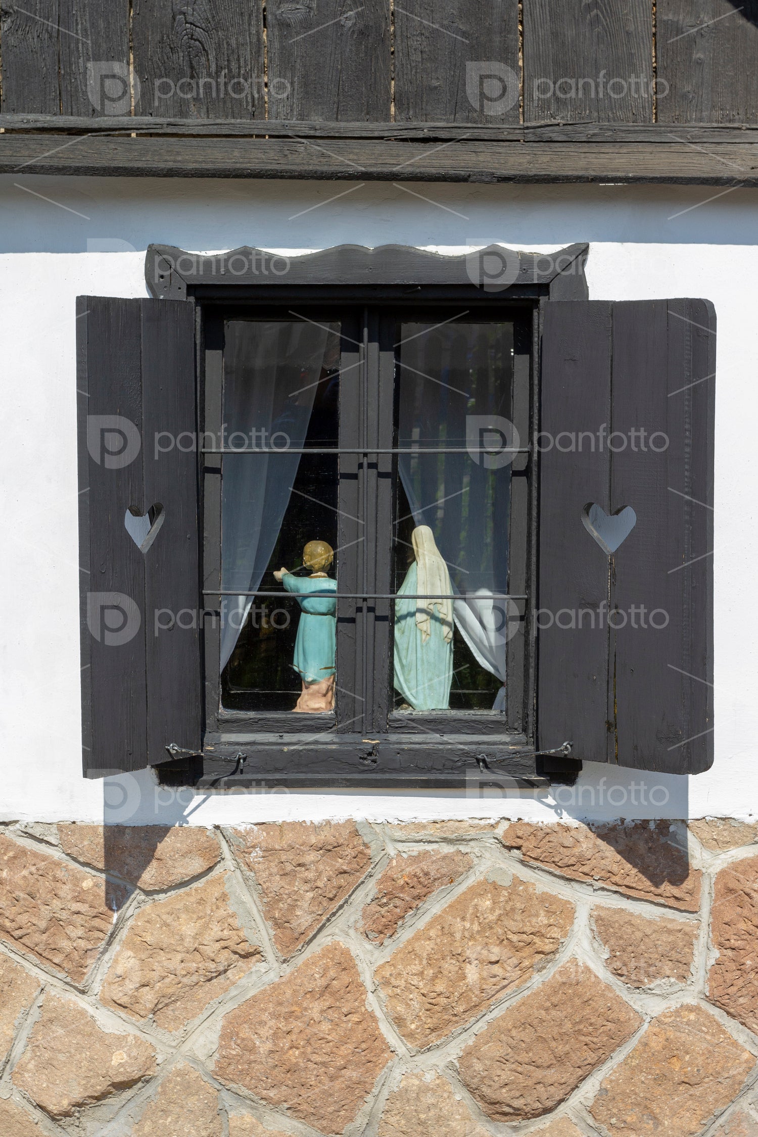 Traditional Matyo houses in Mezokovesd, Hungary.