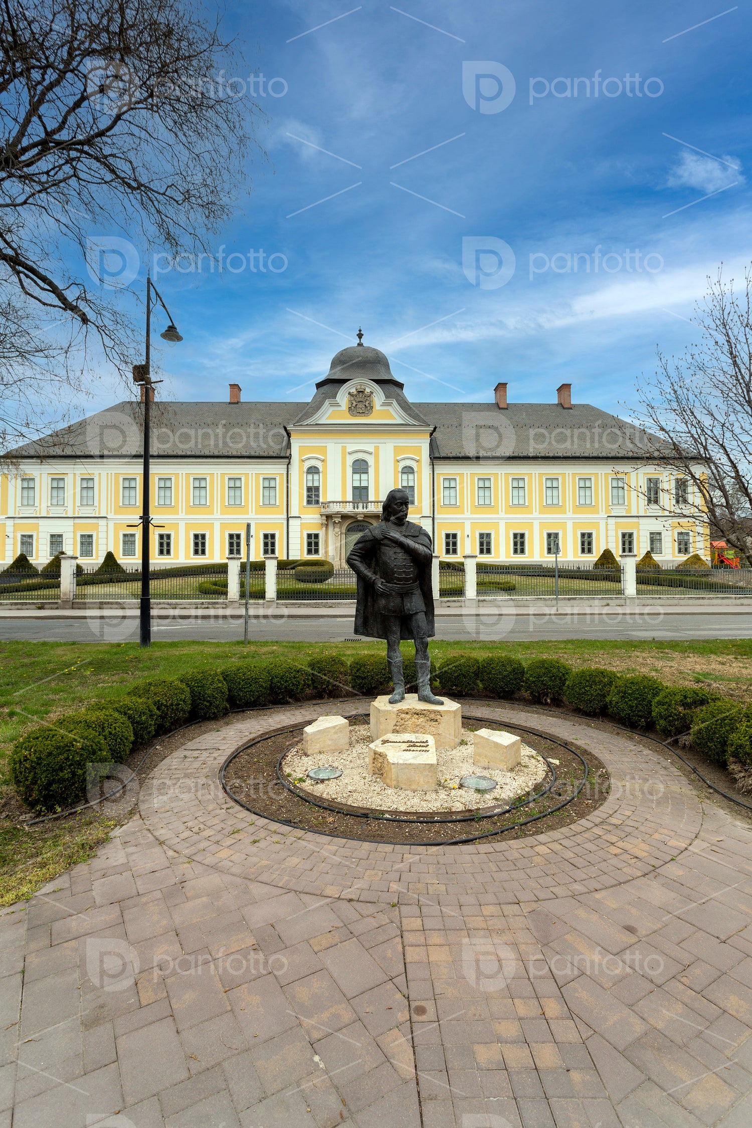 Statue of Antal Grassalkovich in front of the Grassalkovich Palace in Hatvan