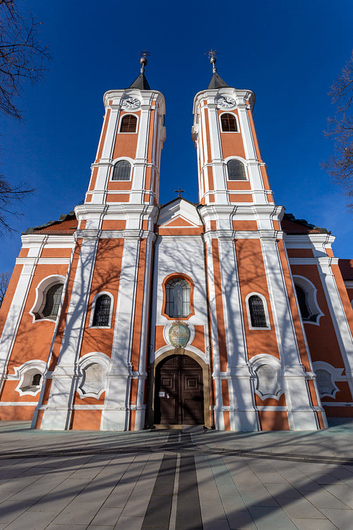 Facade of the Basilica of Mariagyud in Hungary