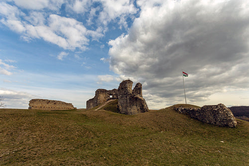 Ruins of the Szarvaskő castle in Döbrönte