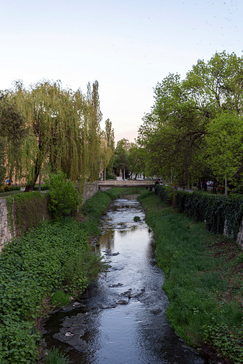 Eger creek in the town of Eger, Hungary