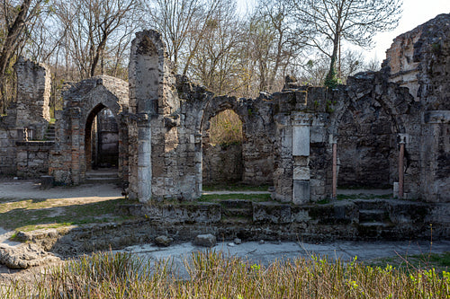Artificial ruins in the english garden of Tata, Hungary.