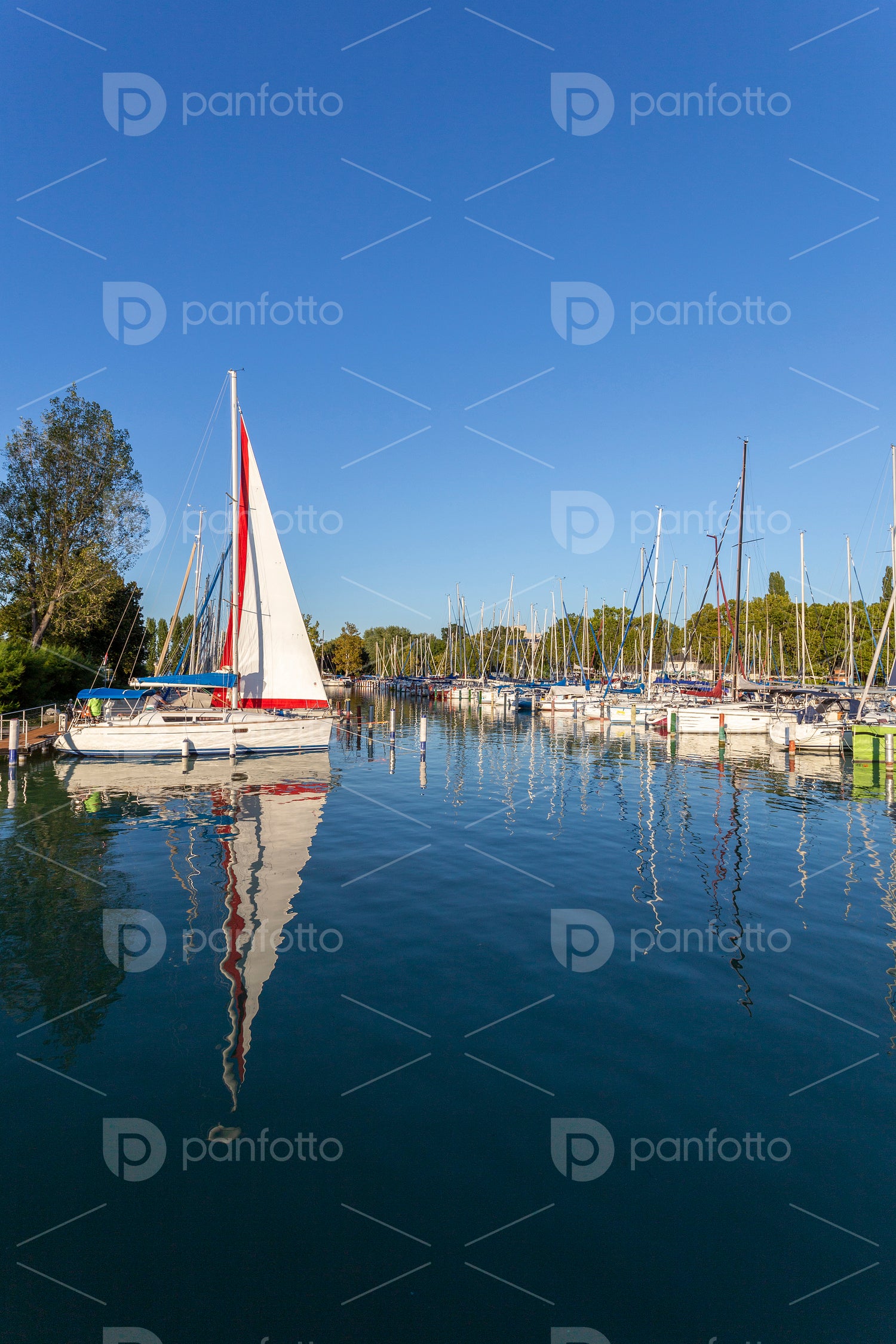 Port of Balatonfoldvar, Hungary in the evening.