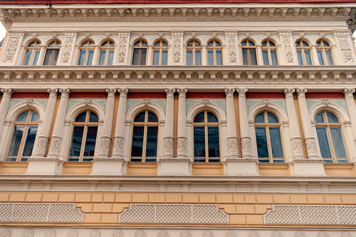 Facade of a classicist building in Kecskemet