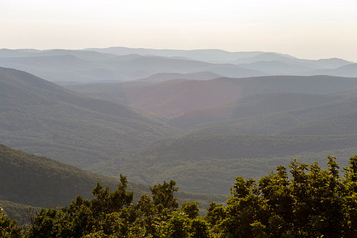 View of the Zemplén mountains from Sátoraljaújhely.