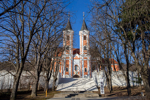 Facade of the Basilica of Mariagyud in Hungary