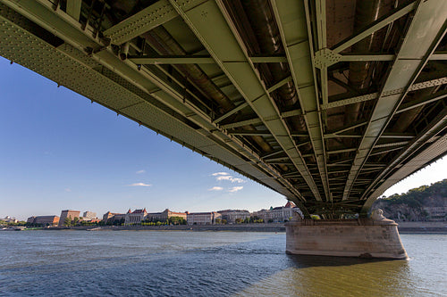 Liberty Bridge in Budapest on a sunny afternoon