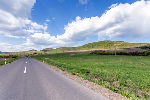 Empty road in the Zemplén