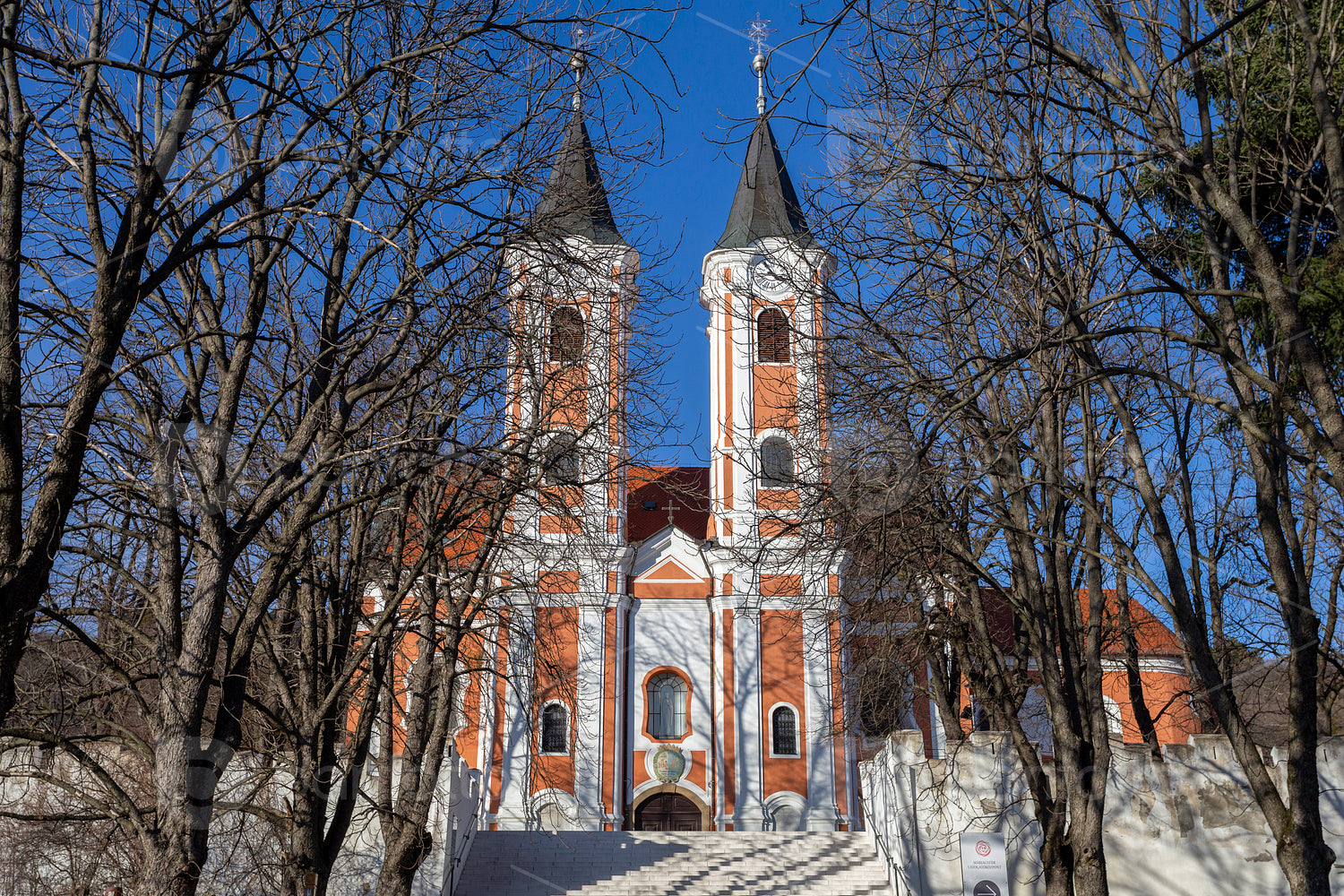 Facade of the Basilica of Mariagyud in Hungary