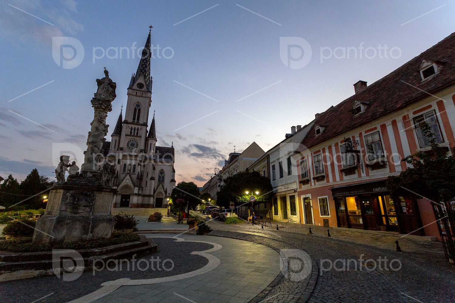 Sacred Heart Church in the old town of Koszeg