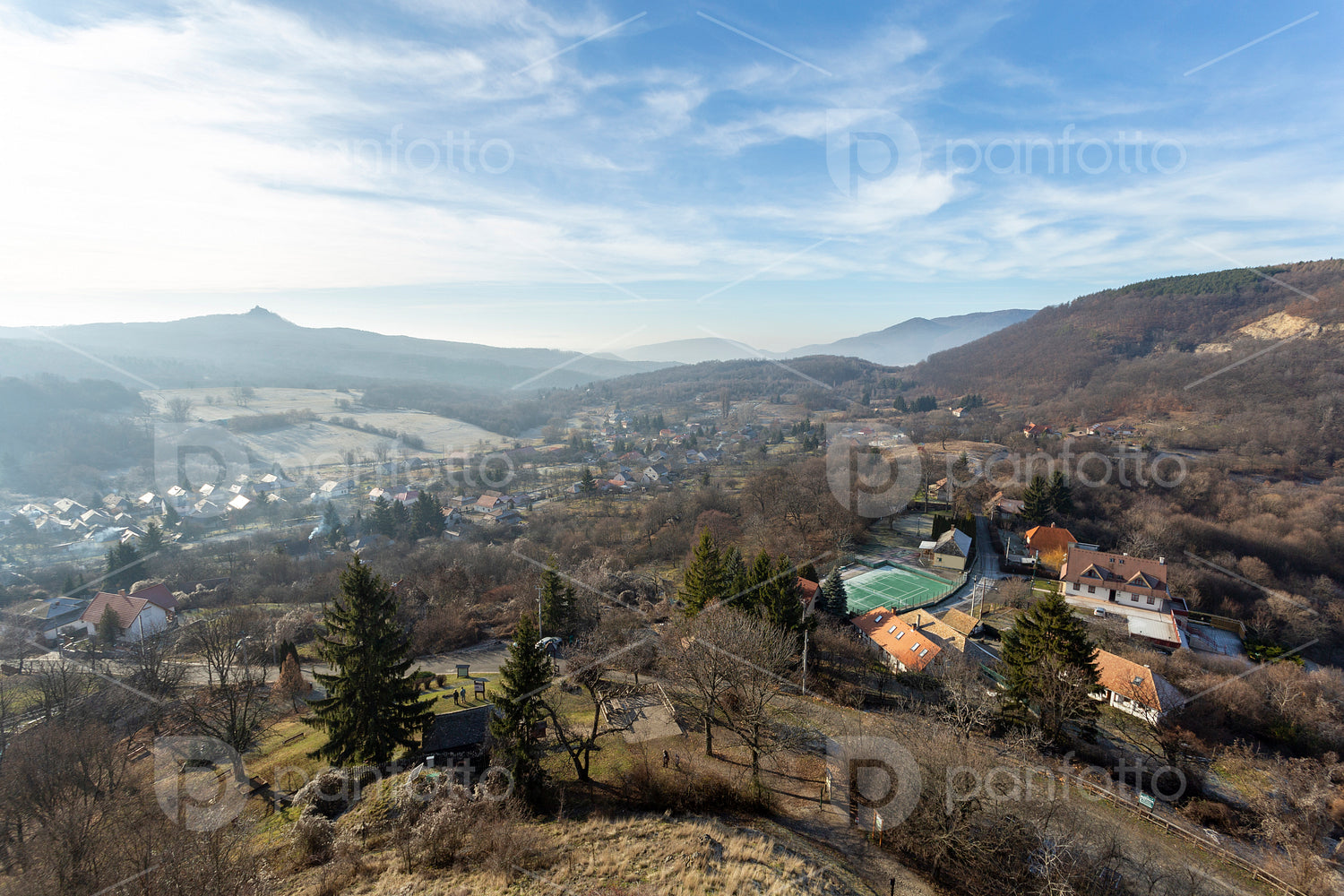 View from the Castle of Somosko on the border of Hungary and Slo