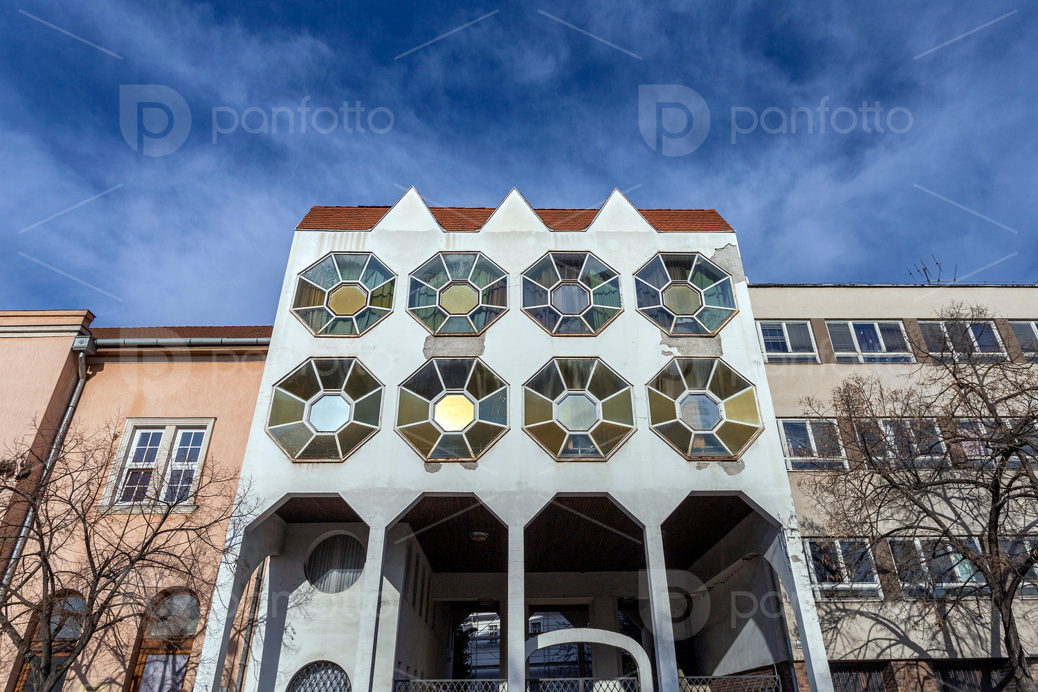Modern library building in Kecskemet