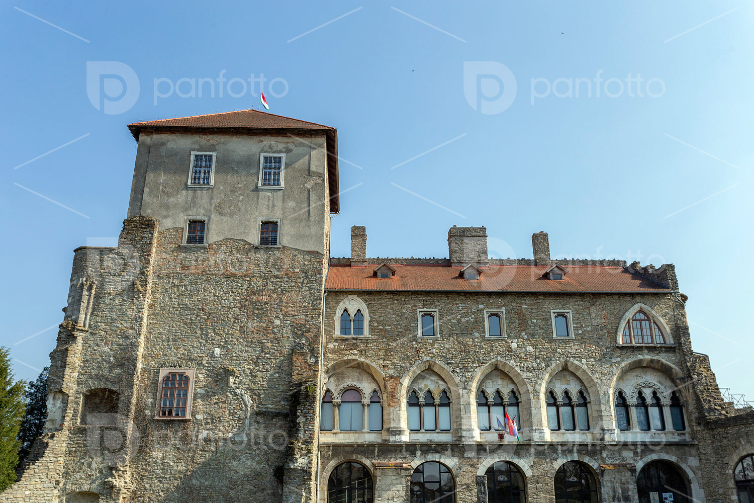 The castle of Tata on a sunny spring day