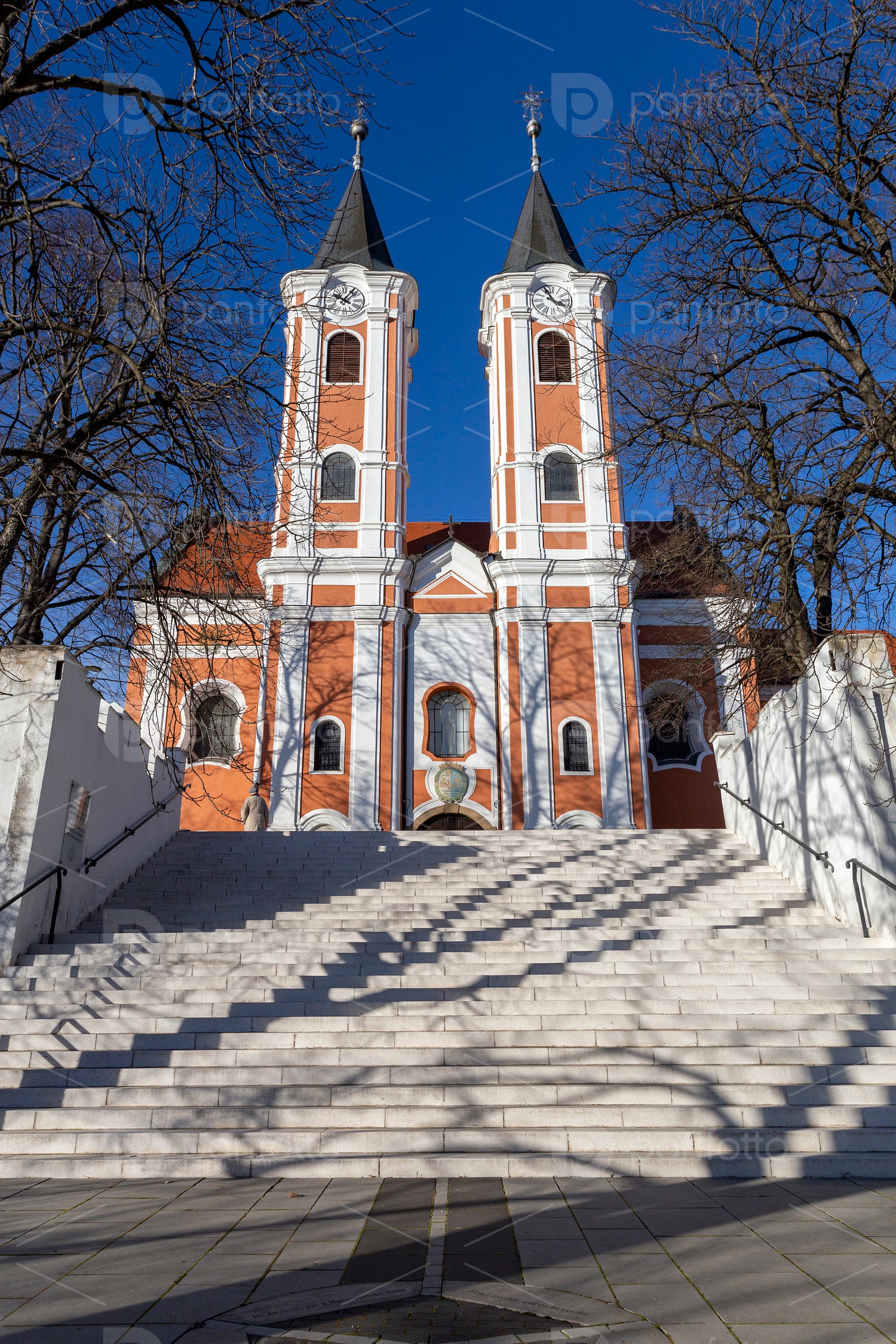 Facade of the Basilica of Mariagyud in Hungary