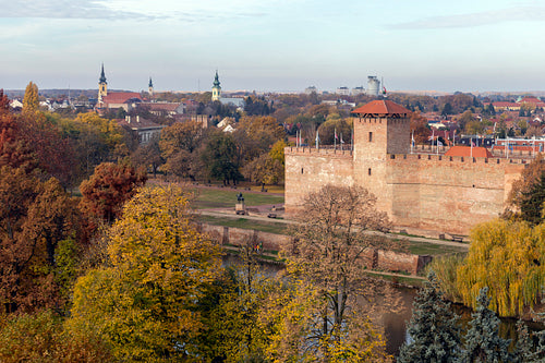 Gyula Castle in Gyula on an autumn day
