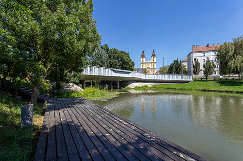 A cozy park in Kalocsa on a summer day