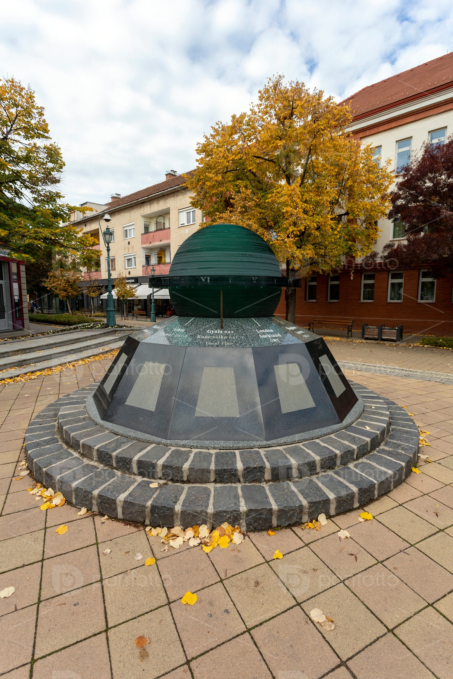 World clock monument in Gyula