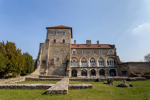 The castle of Tata on a sunny spring day