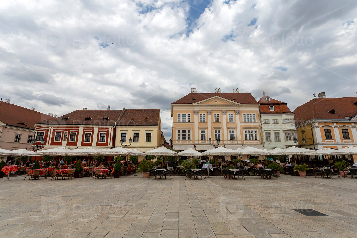 Szechenyi square in Gyor, Hungary