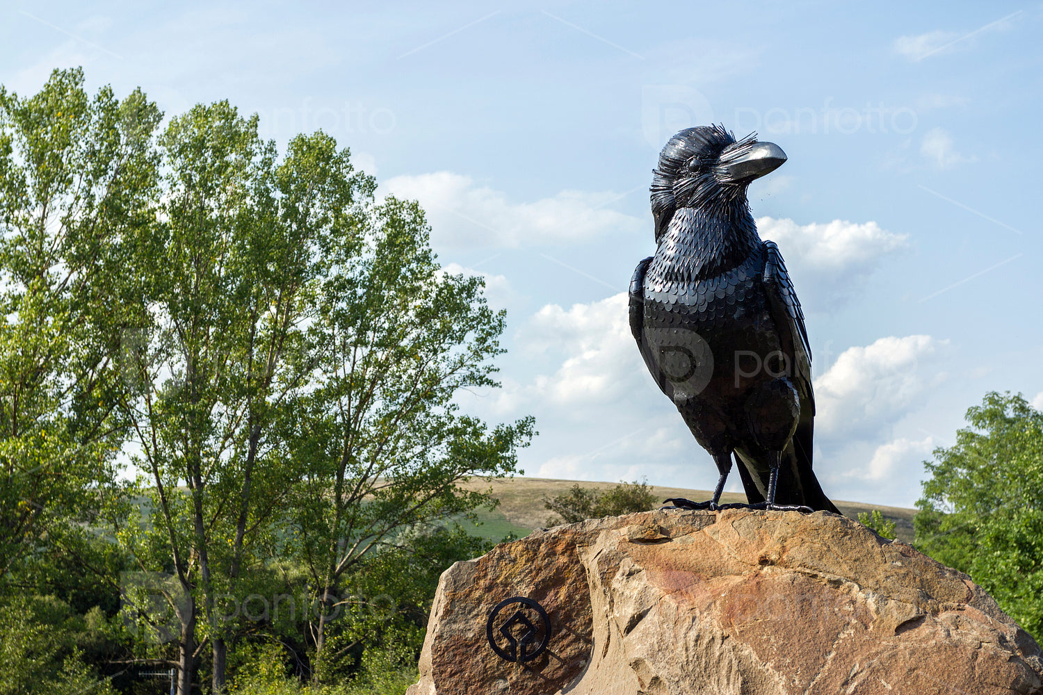 Raven statue near Holloko, Hungary