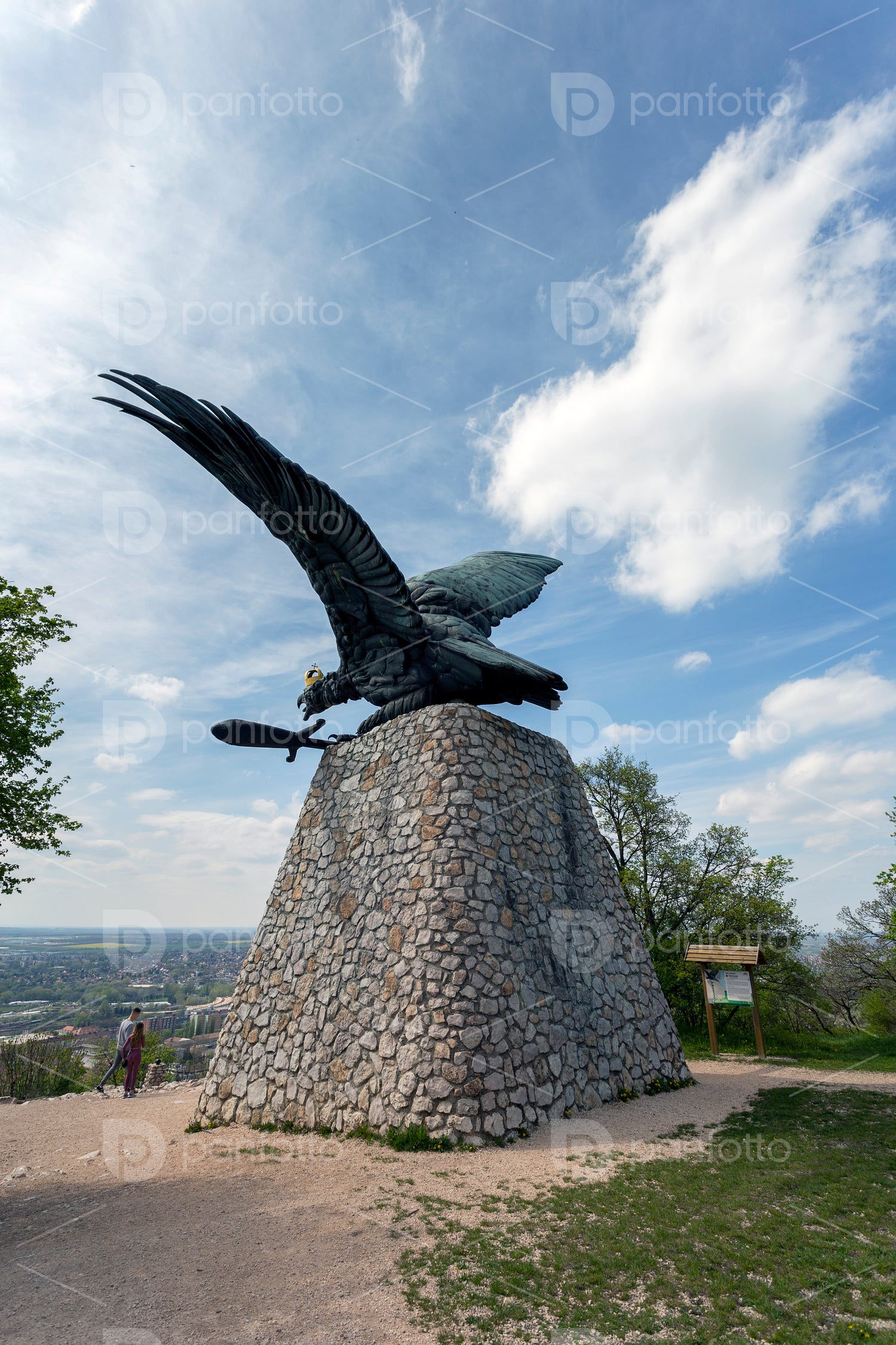 The Turul monument in Tatabánya.