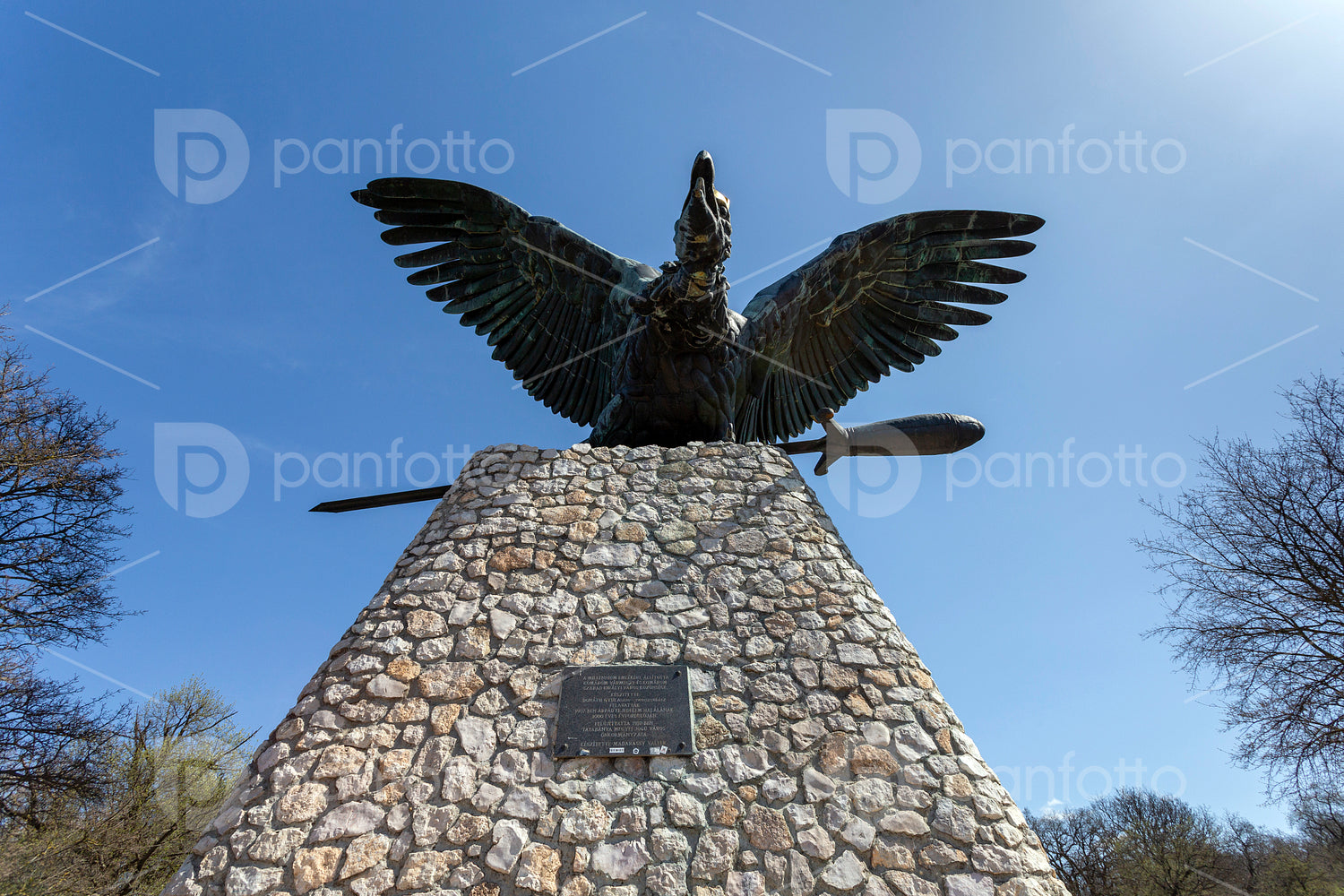 The Turul monument in Tatabánya.