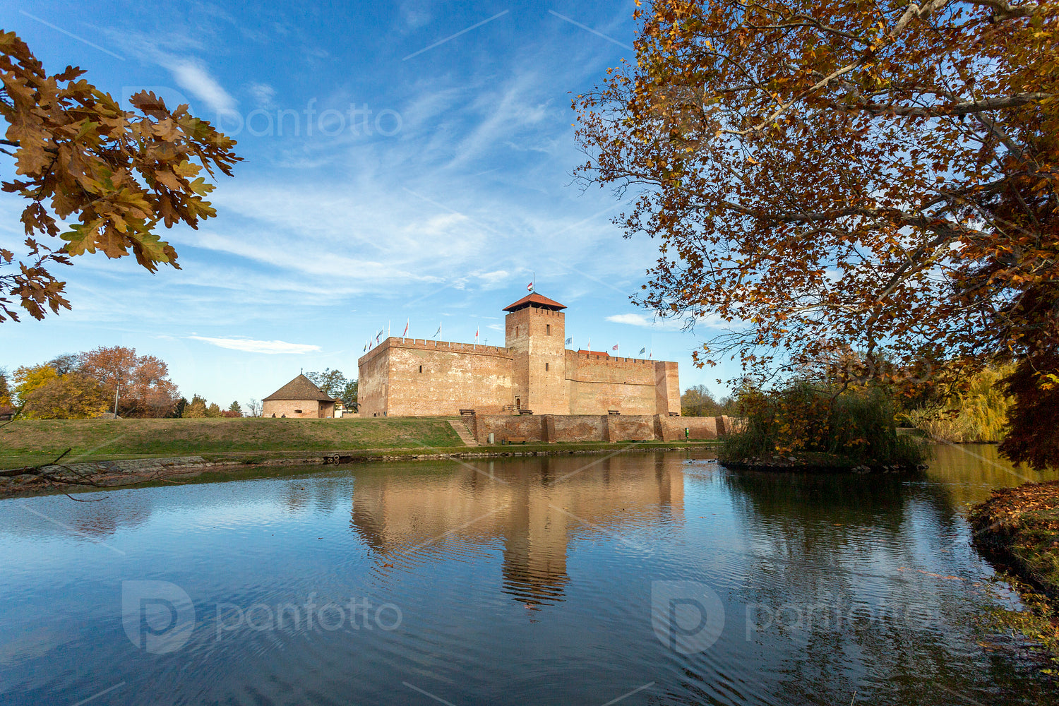 Gyula Castle in Gyula on an autumn day