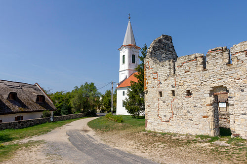 Ruin of a medieval church in Dörgicse