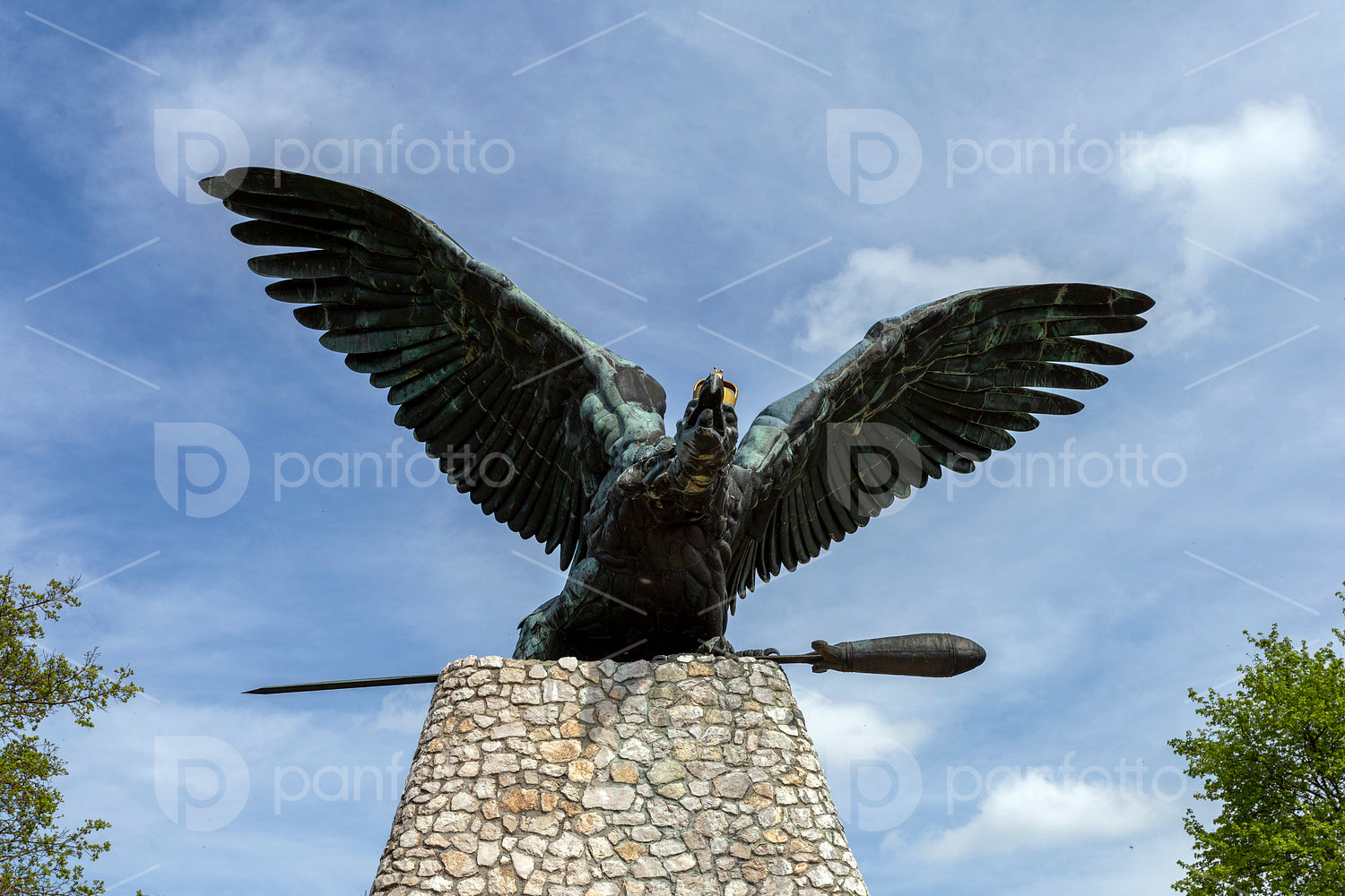 The Turul monument in Tatabánya.