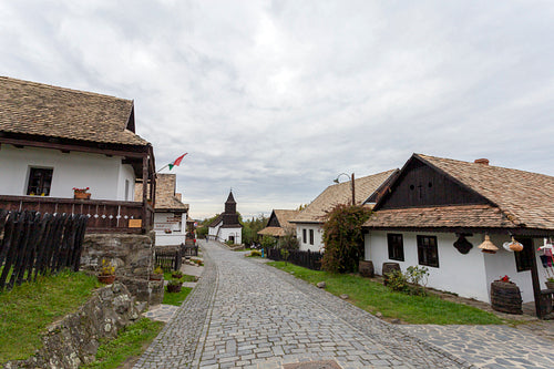 Traditional village houses in Hollókő