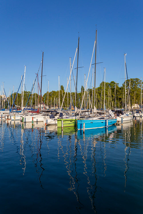 Port of Balatonfoldvar, Hungary in the evening.