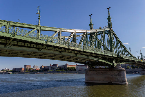 Liberty Bridge in Budapest on a sunny afternoon