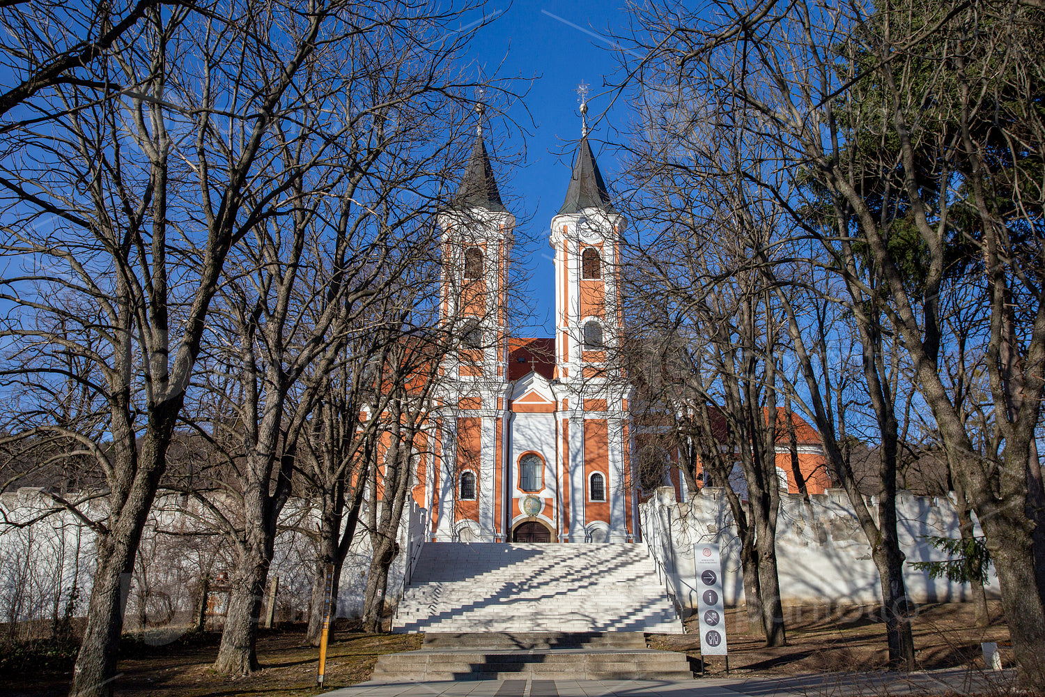 Facade of the Basilica of Mariagyud in Hungary