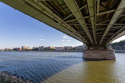 Liberty Bridge in Budapest on a sunny afternoon